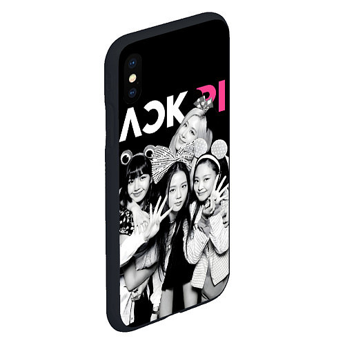 Чехол iPhone XS Max матовый Blackpink funny girls / 3D-Черный – фото 2