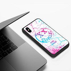 Чехол iPhone XS Max матовый Avril Lavigne neon gradient style, цвет: 3D-черный — фото 2