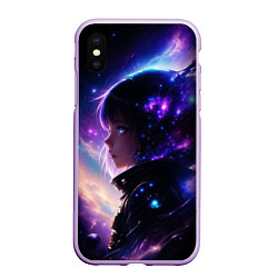 Чехол iPhone XS Max матовый Покорение космоса - девушка