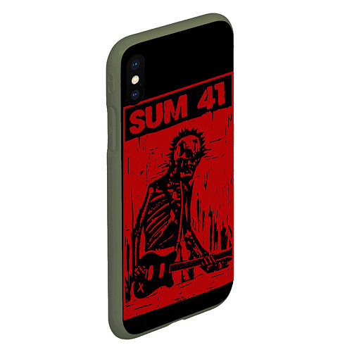 Чехол iPhone XS Max матовый Sum41 - Skeleton / 3D-Темно-зеленый – фото 2