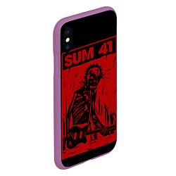 Чехол iPhone XS Max матовый Sum41 - Skeleton, цвет: 3D-фиолетовый — фото 2