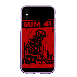 Чехол iPhone XS Max матовый Sum41 - Skeleton, цвет: 3D-сиреневый
