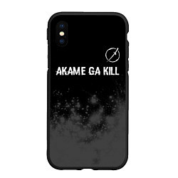 Чехол iPhone XS Max матовый Akame ga Kill glitch на темном фоне: символ сверху, цвет: 3D-черный