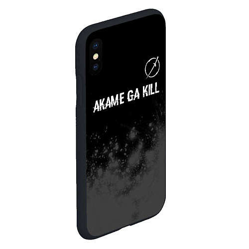 Чехол iPhone XS Max матовый Akame ga Kill glitch на темном фоне: символ сверху / 3D-Черный – фото 2