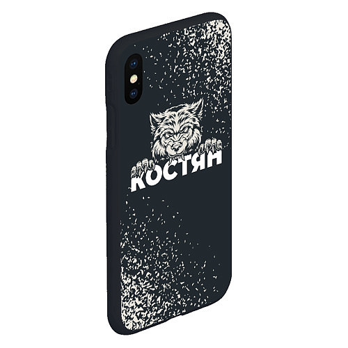 Чехол iPhone XS Max матовый Костян зубастый волк / 3D-Черный – фото 2