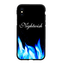 Чехол iPhone XS Max матовый Nightwish blue fire, цвет: 3D-черный