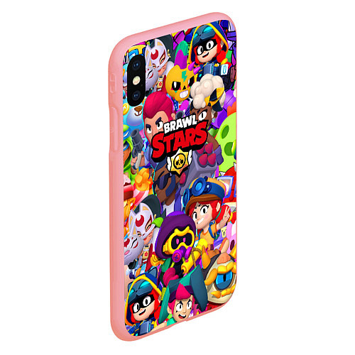 Чехол iPhone XS Max матовый Brawl stars all pattern / 3D-Баблгам – фото 2