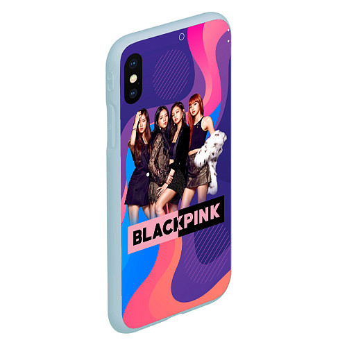 Чехол iPhone XS Max матовый K-pop Blackpink girls / 3D-Голубой – фото 2