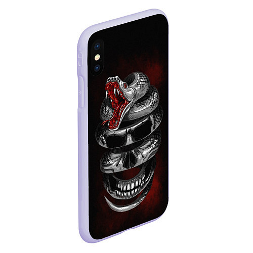 Чехол iPhone XS Max матовый Snake skull / 3D-Светло-сиреневый – фото 2