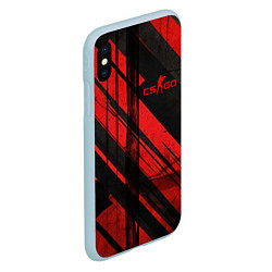 Чехол iPhone XS Max матовый CS GO black and red, цвет: 3D-голубой — фото 2