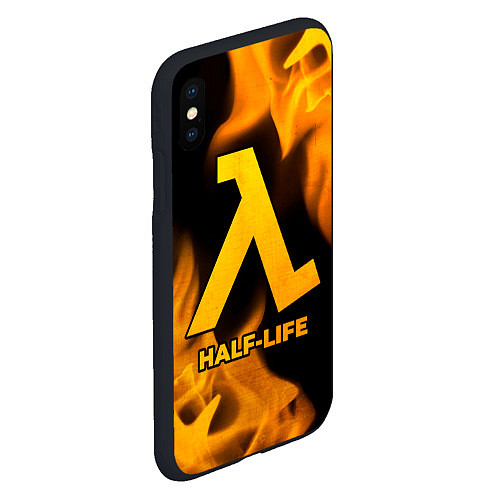 Чехол iPhone XS Max матовый Half-Life - gold gradient / 3D-Черный – фото 2