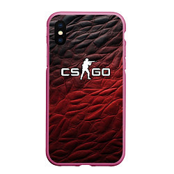 Чехол iPhone XS Max матовый CS GO dark red, цвет: 3D-малиновый