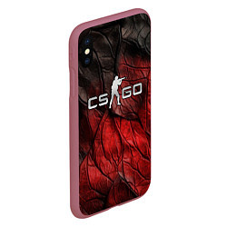 Чехол iPhone XS Max матовый CS GO dark red texture, цвет: 3D-малиновый — фото 2