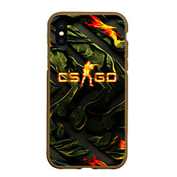 Чехол iPhone XS Max матовый CS GO green texture