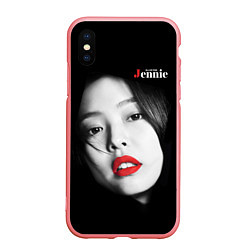 Чехол iPhone XS Max матовый Blackpink Jennie Red lips, цвет: 3D-баблгам