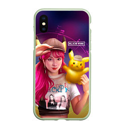 Чехол iPhone XS Max матовый Jisoo and Pikachu