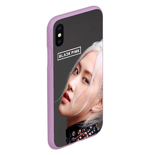 Чехол iPhone XS Max матовый Blackpink Rose gray / 3D-Сиреневый – фото 2