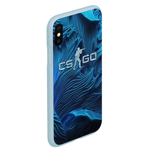 Чехол iPhone XS Max матовый CS GO ice logo / 3D-Голубой – фото 2