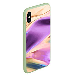 Чехол iPhone XS Max матовый Голографический арт, цвет: 3D-салатовый — фото 2