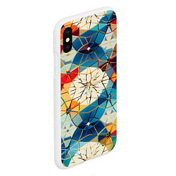 Чехол iPhone XS Max матовый Geometric mosaic, цвет: 3D-белый — фото 2