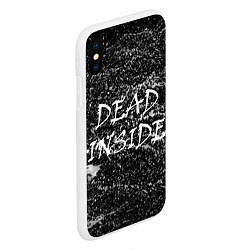 Чехол iPhone XS Max матовый Dead Inside надпись и брызги, цвет: 3D-белый — фото 2