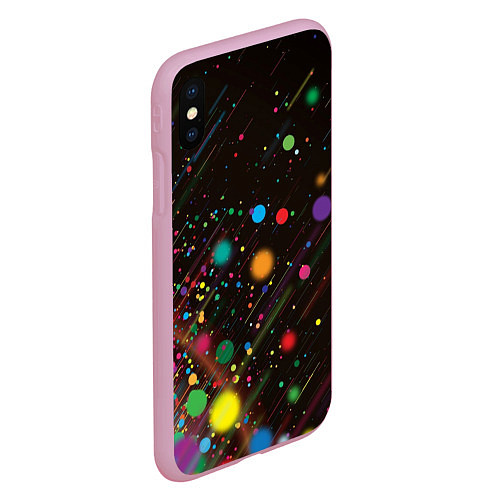 Чехол iPhone XS Max матовый Красочное конфети / 3D-Розовый – фото 2