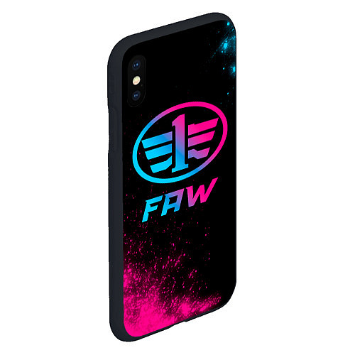 Чехол iPhone XS Max матовый FAW - neon gradient / 3D-Черный – фото 2