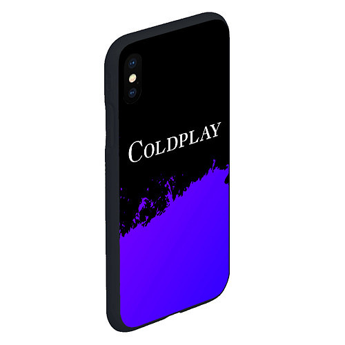 Чехол iPhone XS Max матовый Coldplay purple grunge / 3D-Черный – фото 2