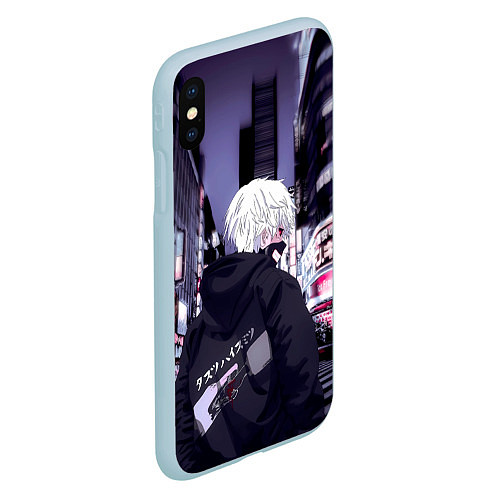 Чехол iPhone XS Max матовый Kaneki Ken / 3D-Голубой – фото 2