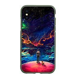 Чехол iPhone XS Max матовый Вершина мира, цвет: 3D-темно-зеленый