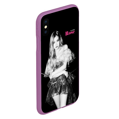 Чехол iPhone XS Max матовый Blackpink Beautiful Rose / 3D-Фиолетовый – фото 2