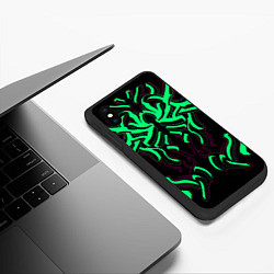 Чехол iPhone XS Max матовый Кибер змей, цвет: 3D-черный — фото 2