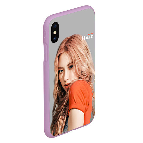 Чехол iPhone XS Max матовый Rosanna Park Blackpink / 3D-Сиреневый – фото 2