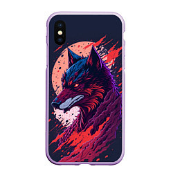 Чехол iPhone XS Max матовый Нейросетевой волк