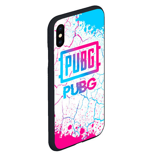 Чехол iPhone XS Max матовый PUBG neon gradient style / 3D-Черный – фото 2