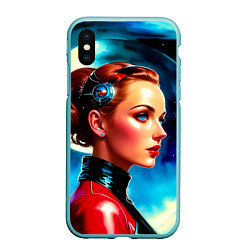 Чехол iPhone XS Max матовый Девушка связист в космосе