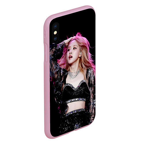 Чехол iPhone XS Max матовый Blackpink Rose Pink hair / 3D-Розовый – фото 2