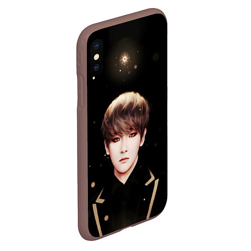 Чехол iPhone XS Max матовый Byun Baek hyun / 3D-Коричневый – фото 2