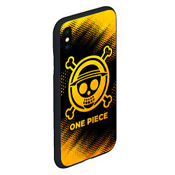 Чехол iPhone XS Max матовый One Piece - gold gradient, цвет: 3D-черный — фото 2