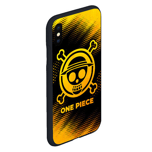 Чехол iPhone XS Max матовый One Piece - gold gradient / 3D-Черный – фото 2