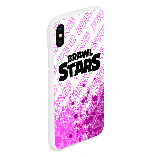 Чехол iPhone XS Max матовый Brawl Stars pro gaming: символ сверху / 3D-Белый – фото 2