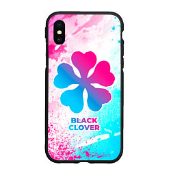 Чехол iPhone XS Max матовый Black Clover neon gradient style, цвет: 3D-черный