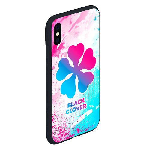 Чехол iPhone XS Max матовый Black Clover neon gradient style / 3D-Черный – фото 2