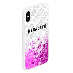Чехол iPhone XS Max матовый Megadeth rock legends: символ сверху, цвет: 3D-белый — фото 2