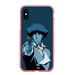 Чехол iPhone XS Max матовый Spike Spiegel blue