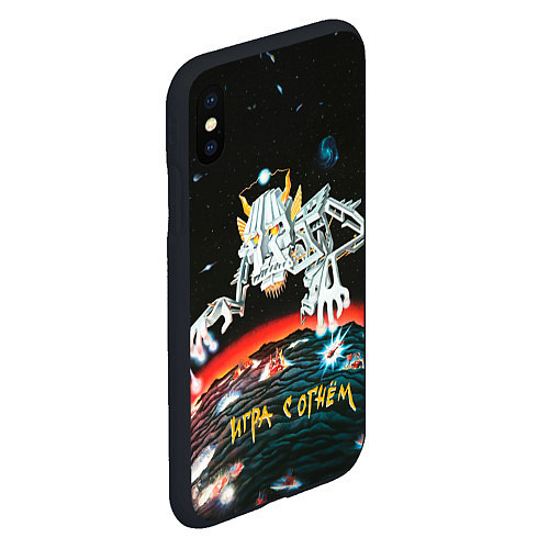 Чехол iPhone XS Max матовый Ария Игра с огнём / 3D-Черный – фото 2