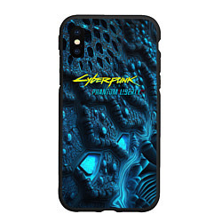 Чехол iPhone XS Max матовый Cyberpunk ice blue, цвет: 3D-черный