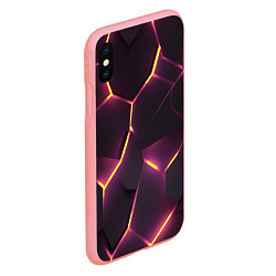 Чехол iPhone XS Max матовый Пурпурные неоновые плиты, цвет: 3D-баблгам — фото 2