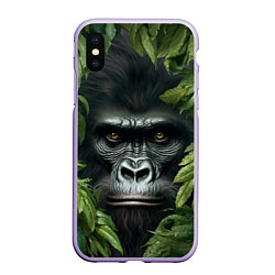 Чехол iPhone XS Max матовый Горилла в джунгях