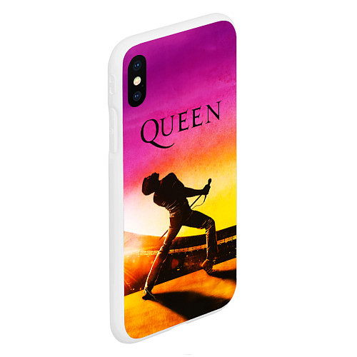 Чехол iPhone XS Max матовый Queen Фредди Меркьюри / 3D-Белый – фото 2